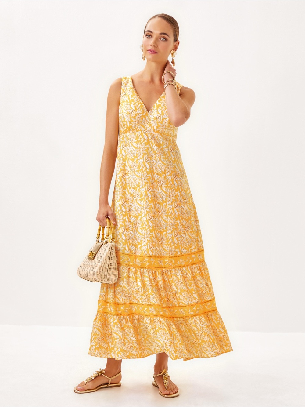 NWT Lilly Pulitzer Avlyn Maxi Dress in the Honeycomb Hideaway print Sz 12